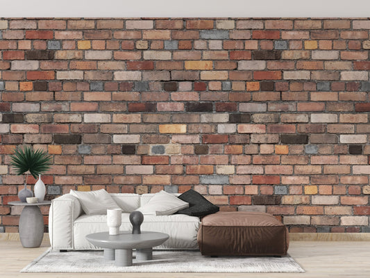 Weathered urban brick wallpaper mural for a loft-style aesthetic.