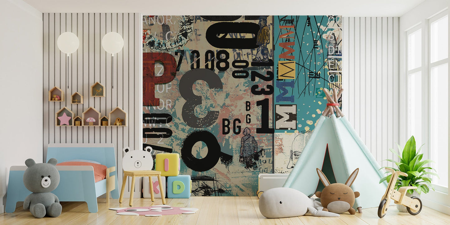 Vintage Collage Wallpaper Mural - Wallanza