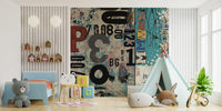 Vintage Collage Wallpaper Mural - Wallanza