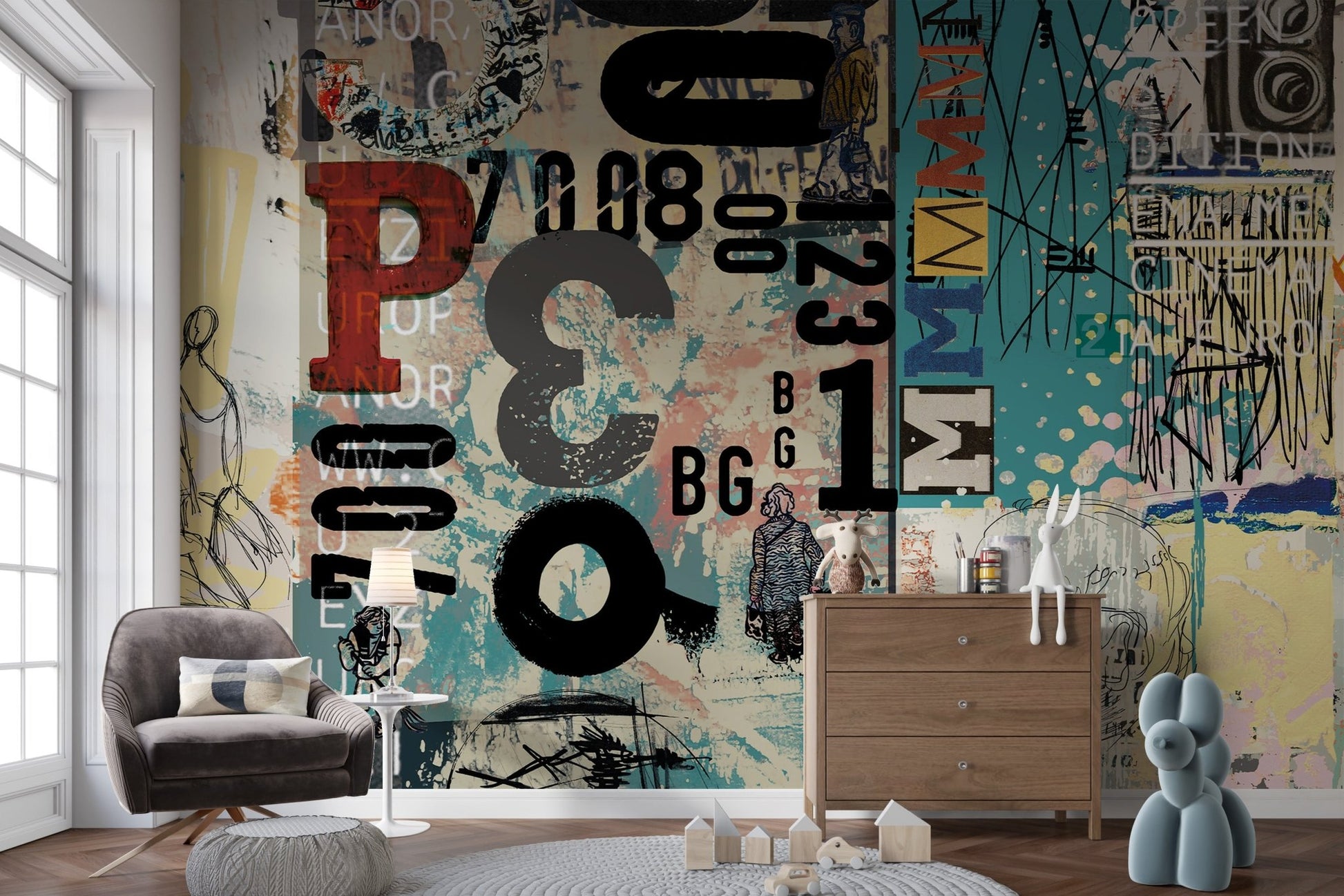 Vintage Collage Wallpaper Mural - Wallanza