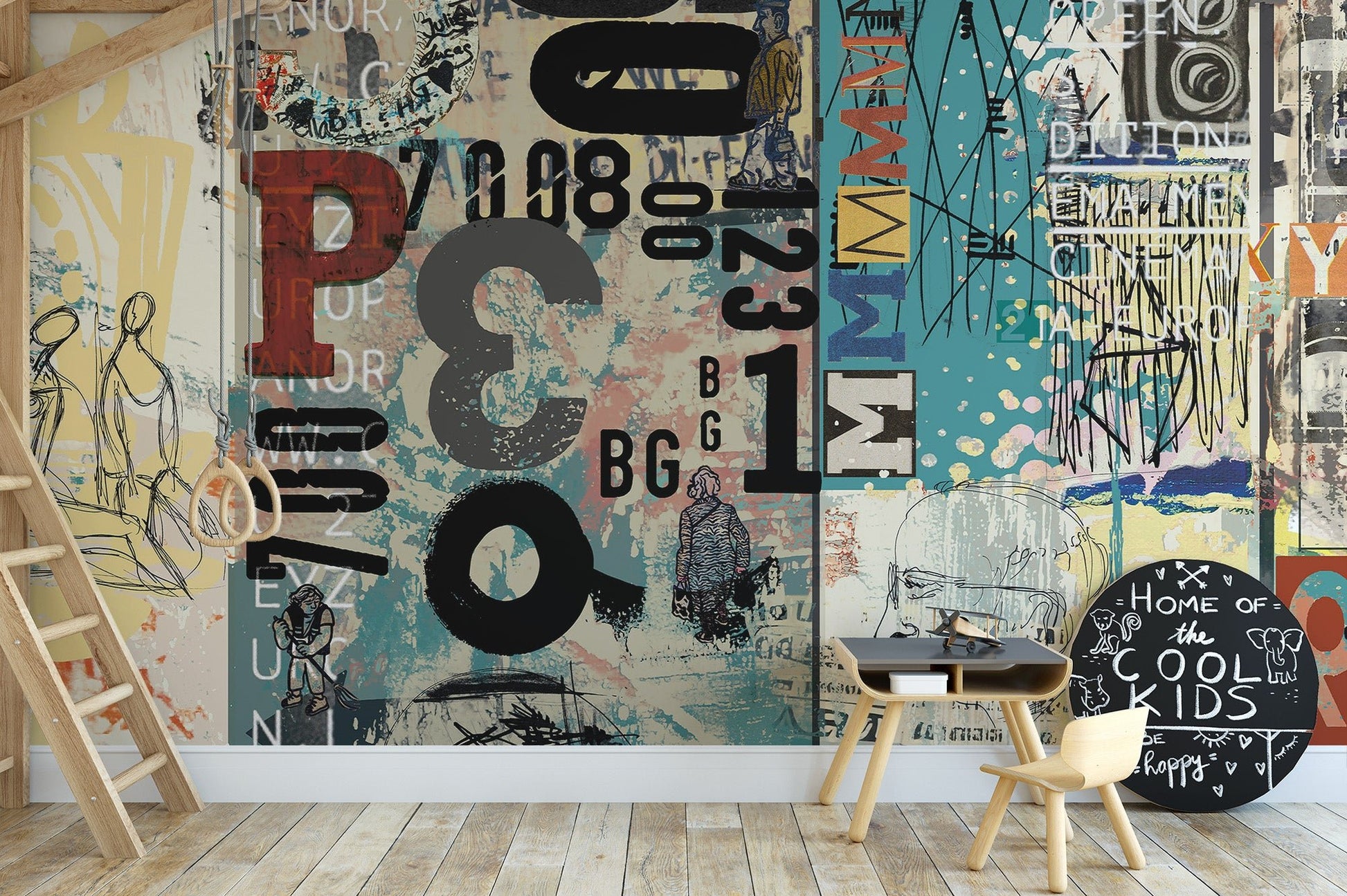 Vintage Collage Wallpaper Mural - Wallanza