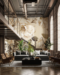 Vintage Cream Floral Wallpaper - Wallanza