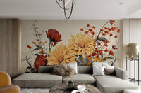 Vintage Dahlia Floral Wall Art - Wallanza