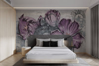 Vintage Floral Clock Wallpaper - Wallanza