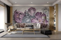 Vintage Floral Clock Wallpaper - Wallanza