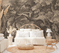 Vintage Forest Landscape Print Wallpaper - Wallanza