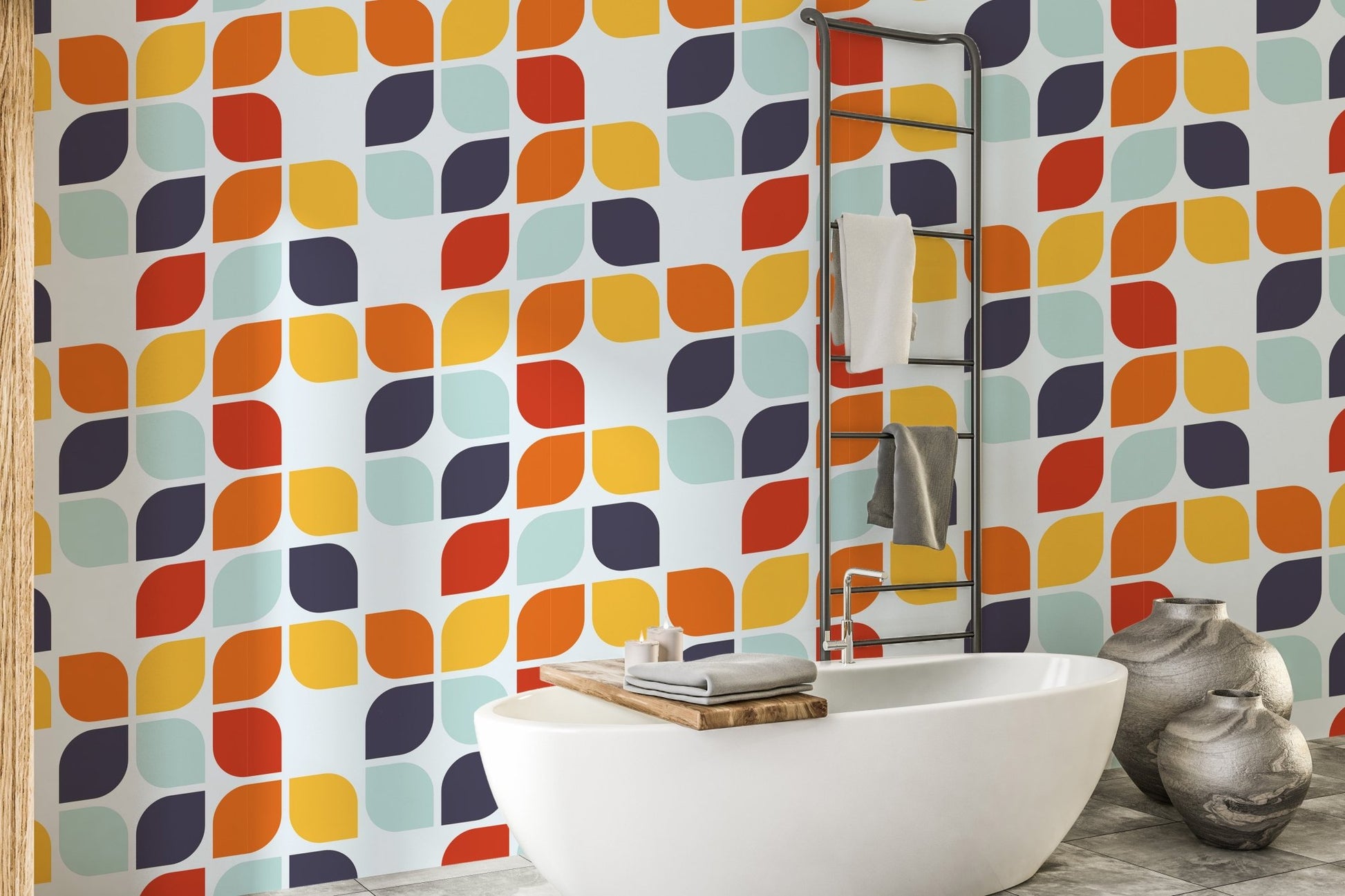 Vintage Geometric Mosaic Wallpaper - Wallanza