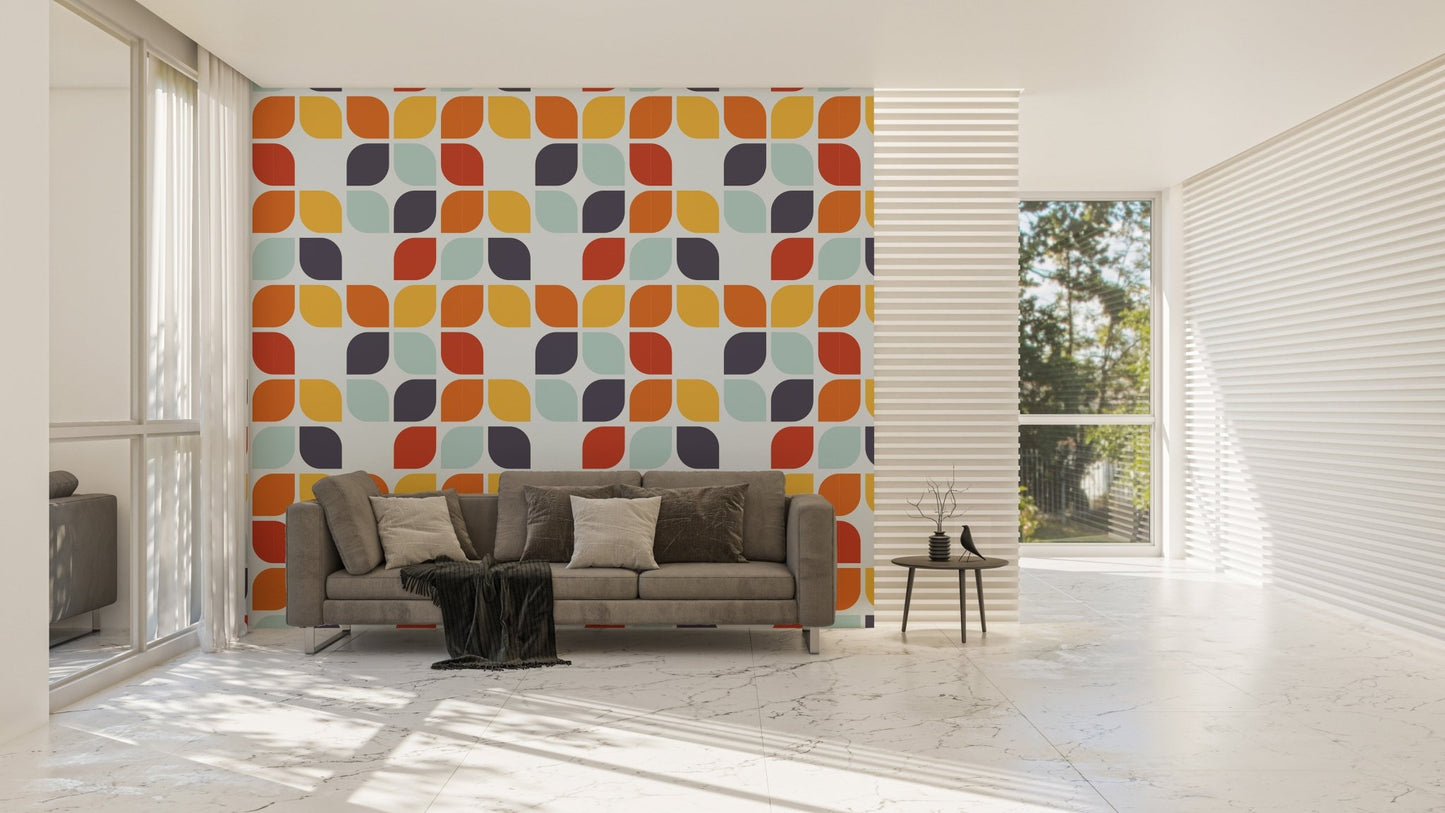 Unique vintage mosaic wallpaper style
