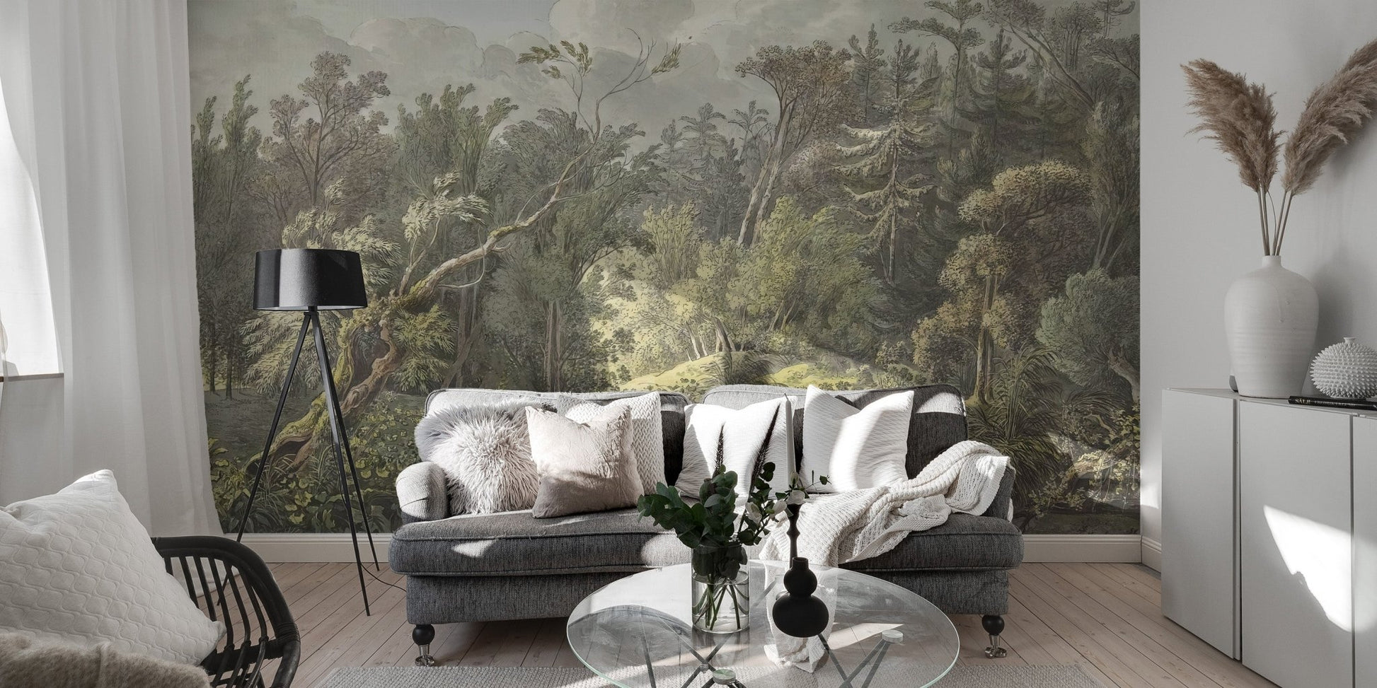 Vintage Jungle Waterfall Wall Mural - Wallanza