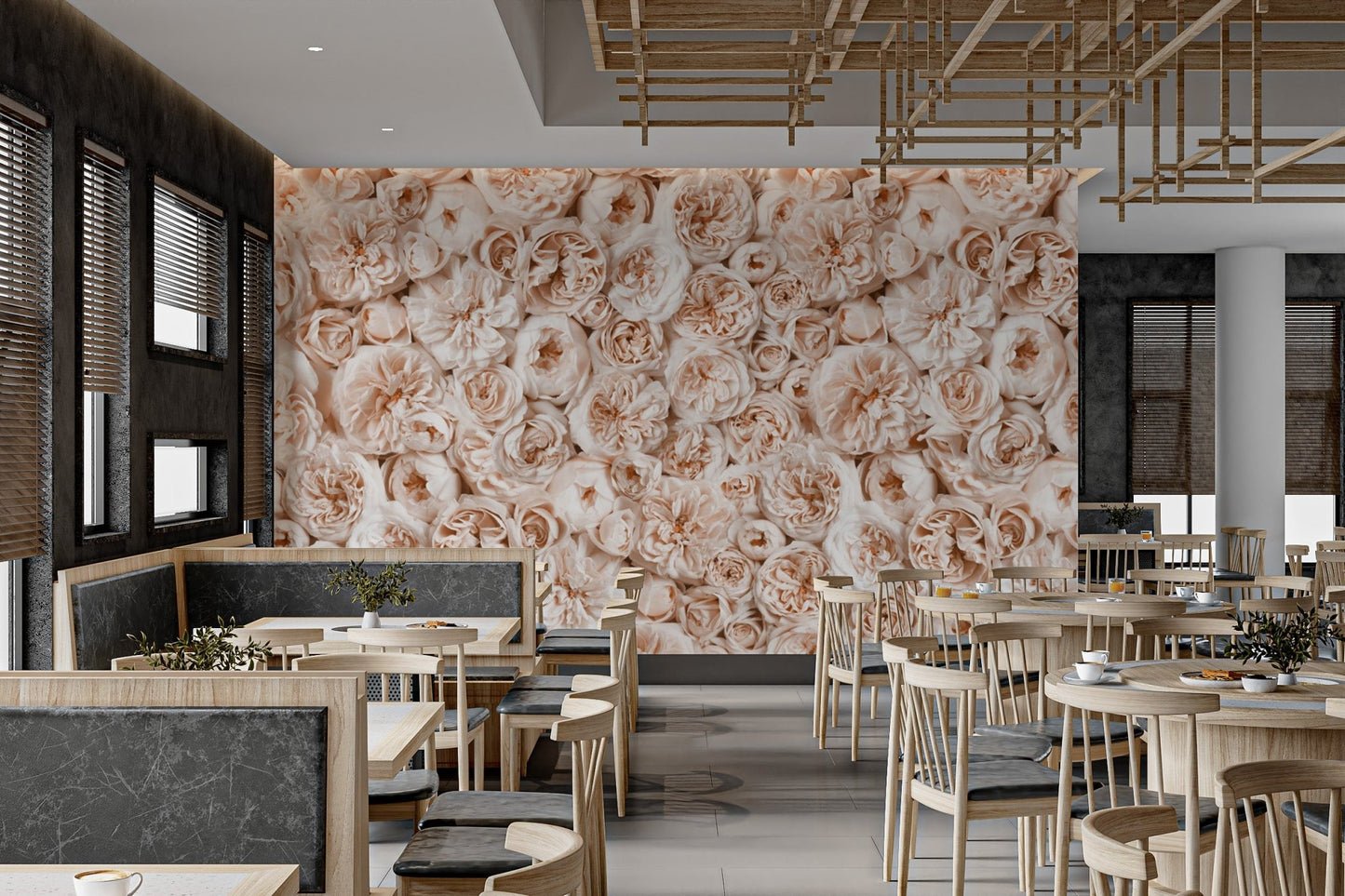 Vintage Peach Floral Wallpaper - Wallanza