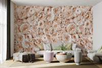 Vintage Peach Floral Wallpaper - Wallanza