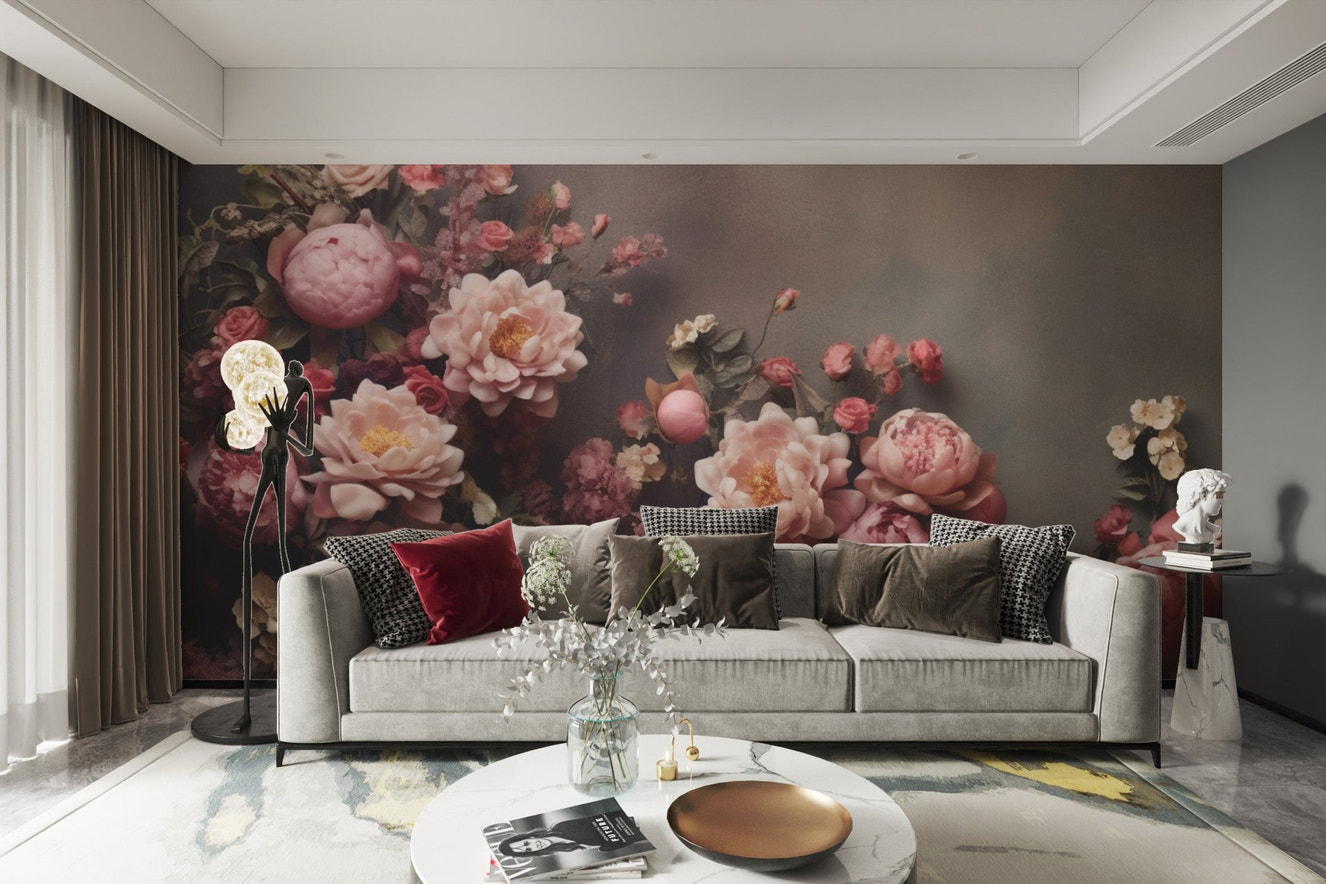 Vintage Peony Floral Wallpaper - Wallanza