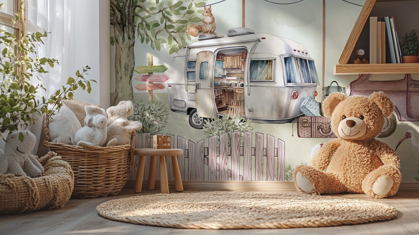 Vintage Road Trip Wallpaper Mural - Wallanza