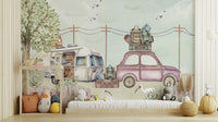 Vintage Road Trip Wallpaper Mural - Wallanza