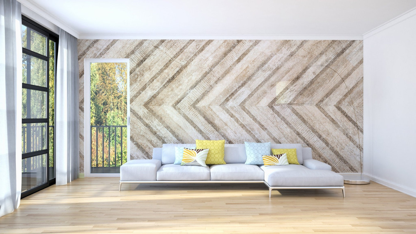 Vintage stone mural for timeless decor
