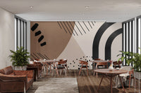 Abstract geometric mid-century modern wallpaper