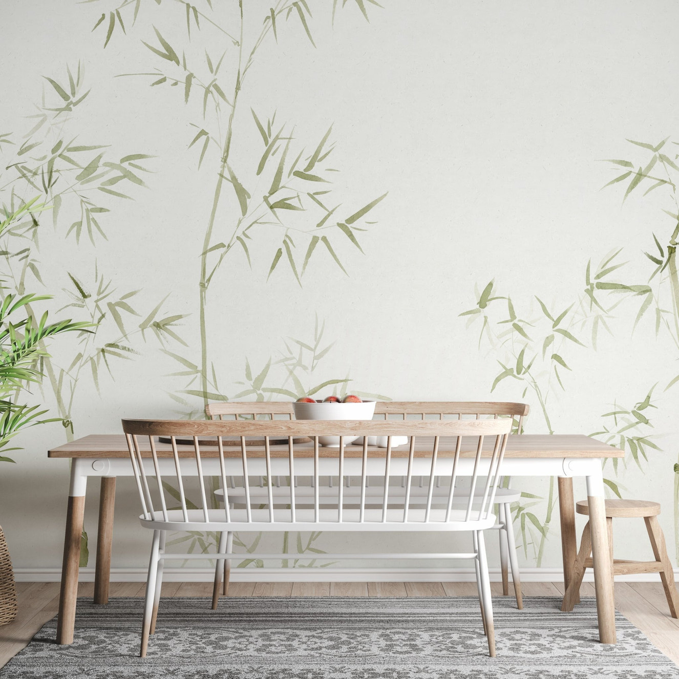 Watercolor Bamboo Tree Wallpaper - Wallanza