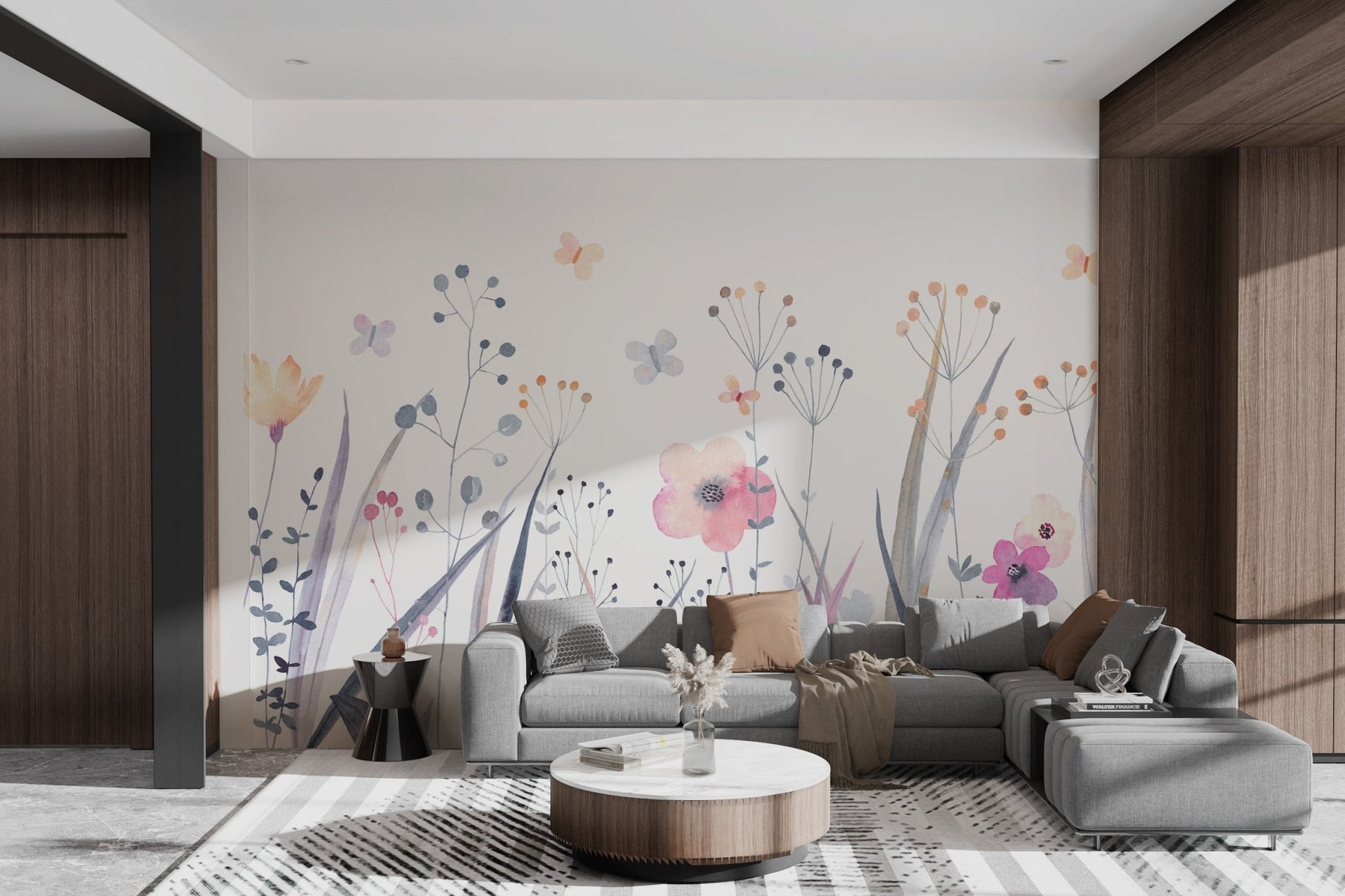 Watercolor Botanical Floral Wallpaper - Wallanza