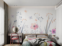 Watercolor Botanical Floral Wallpaper - Wallanza
