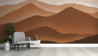 Watercolor Brown Mountains Wallpaper - Wallanza