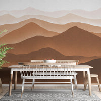 Watercolor Brown Mountains Wallpaper - Wallanza