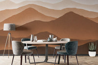 Watercolor Brown Mountains Wallpaper - Wallanza