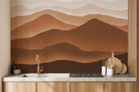 Watercolor Brown Mountains Wallpaper - Wallanza