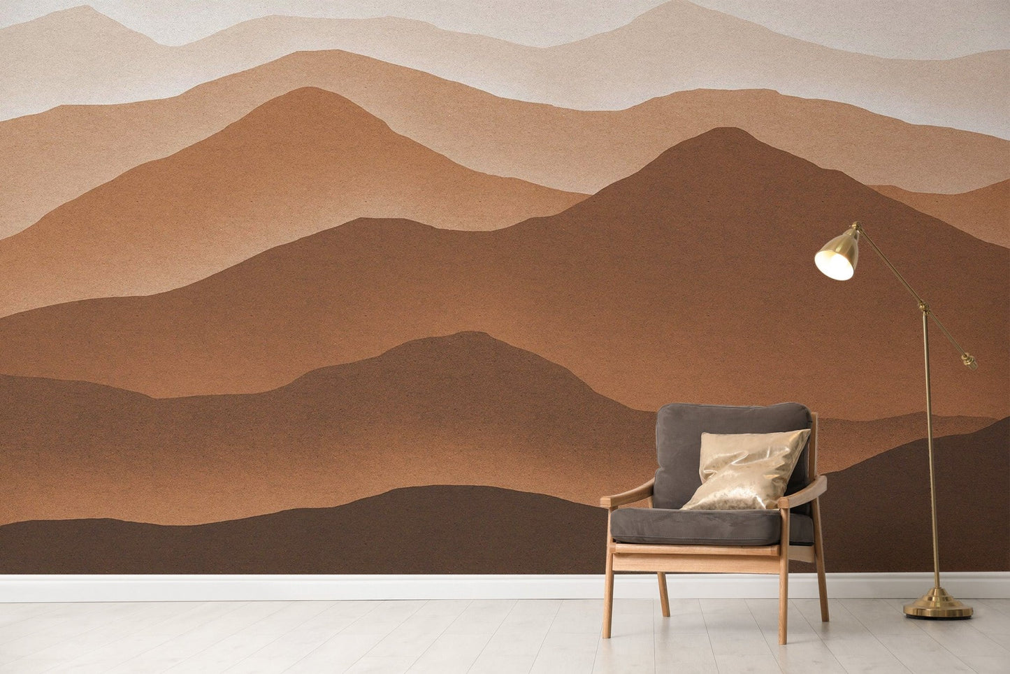 Watercolor Brown Mountains Wallpaper - Wallanza