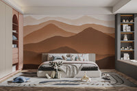 Watercolor Brown Mountains Wallpaper - Wallanza