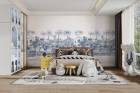 Watercolor Coastal Village Wallpaper - Wallanza