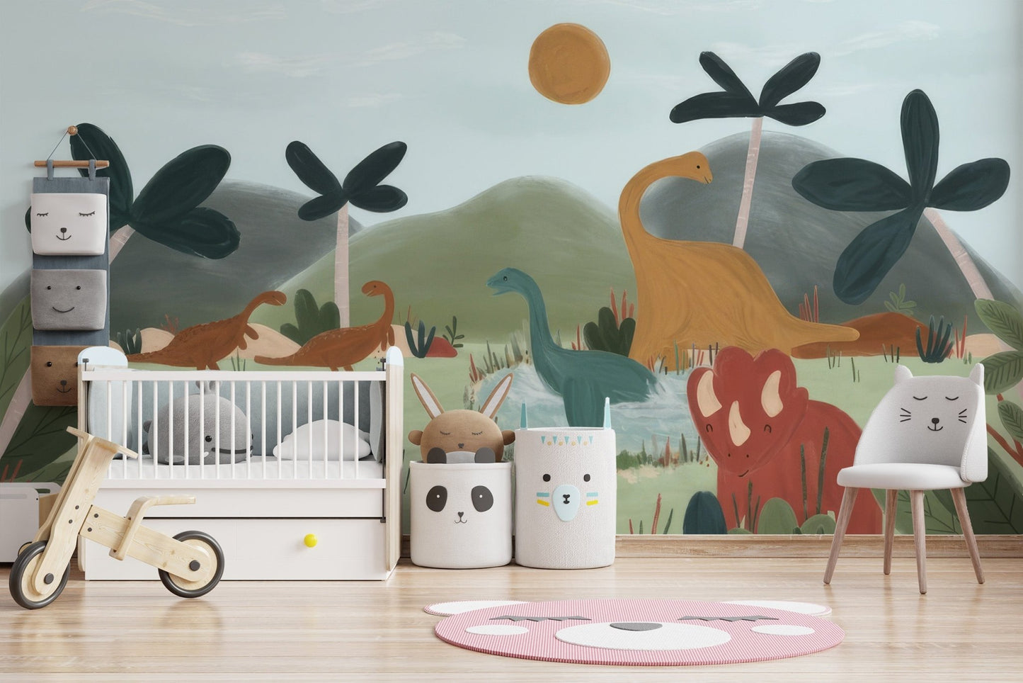 Watercolor Dinosaur Wall Mural - Wallanza