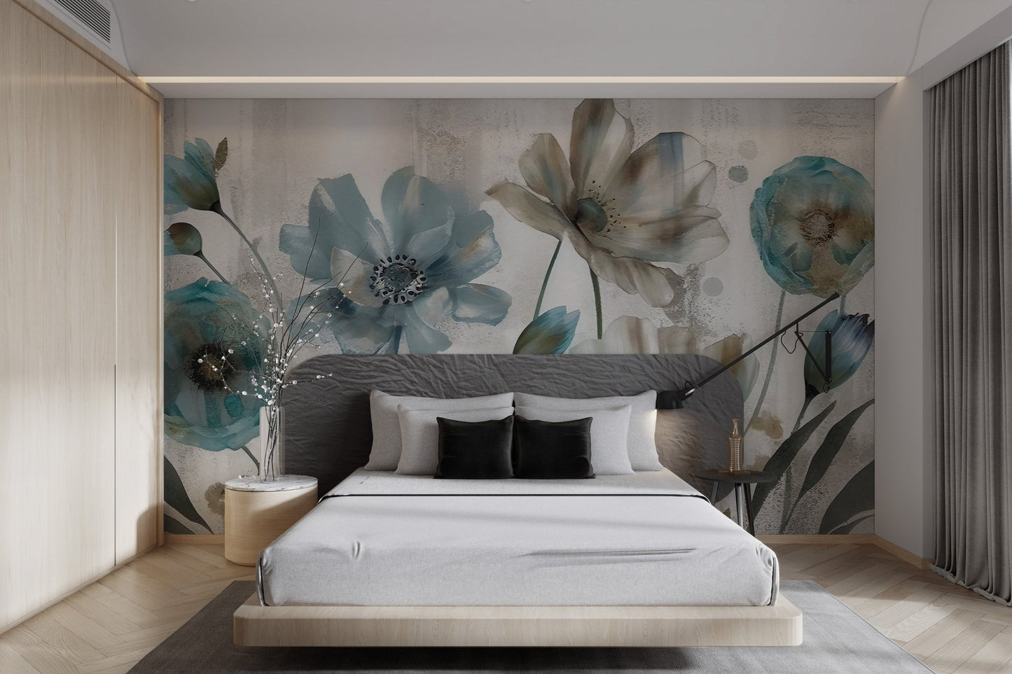 Watercolor Floral Botanical Wall Mural - Wallanza