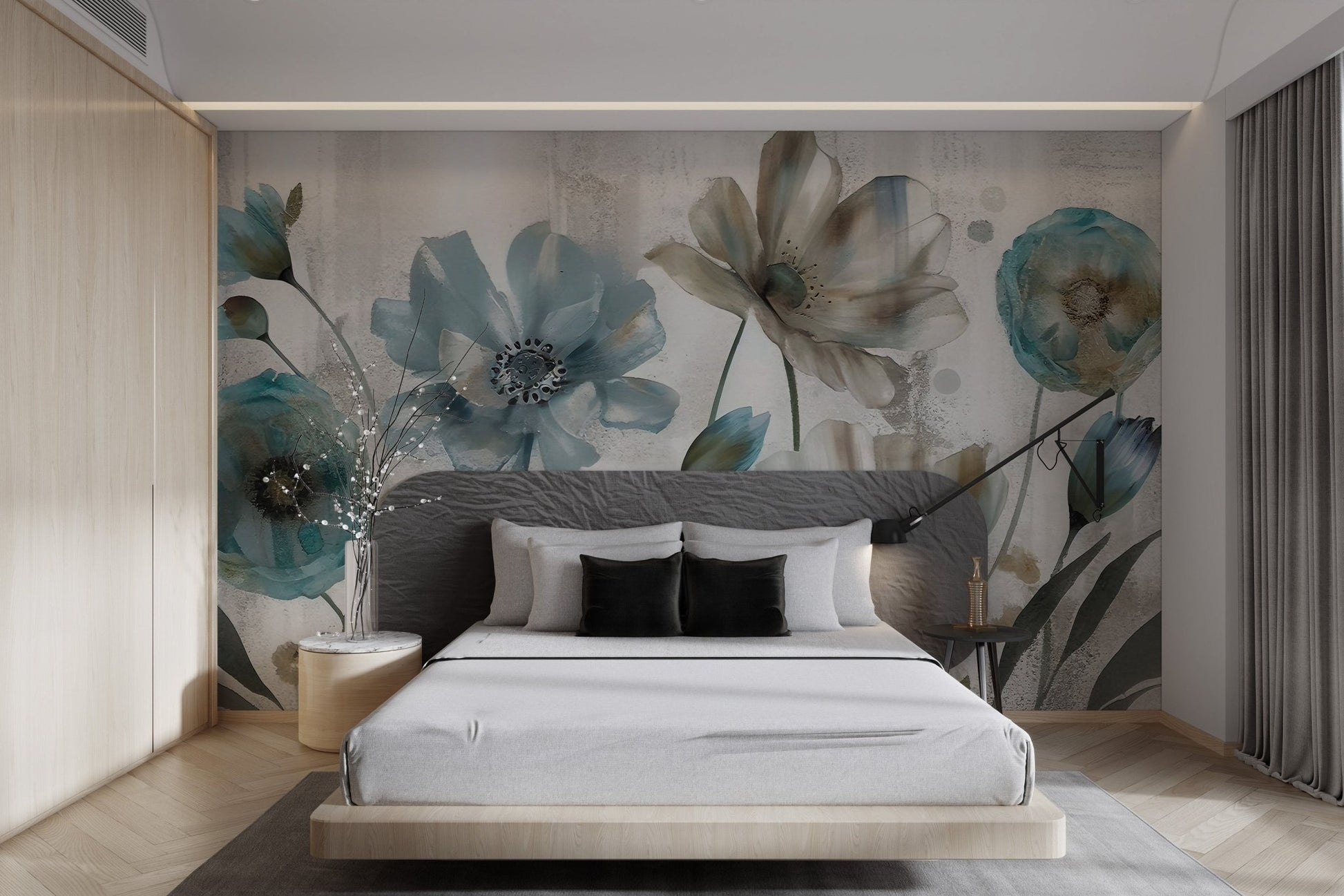 Watercolor Floral Botanical Wall Mural - Wallanza