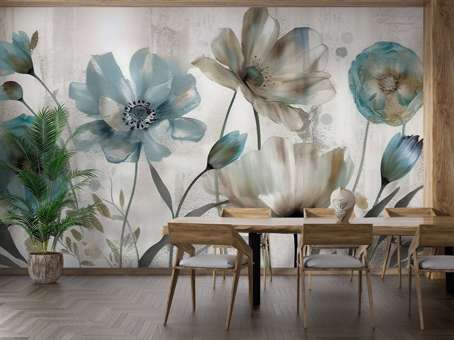 Watercolor Floral Botanical Wall Mural - Wallanza