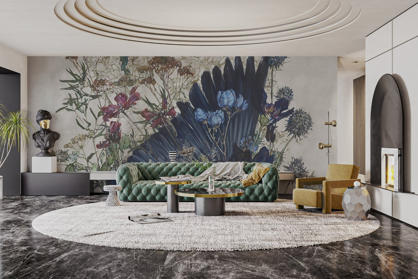 Watercolor Floral Harmony Wall Mural - Wallanza