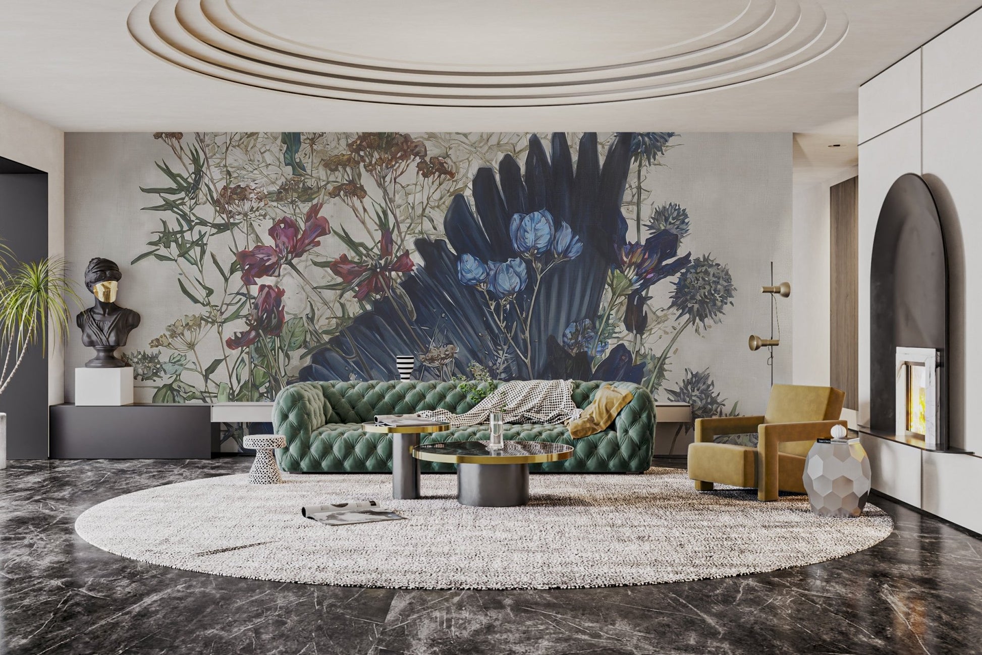 Watercolor Floral Harmony Wall Mural - Wallanza