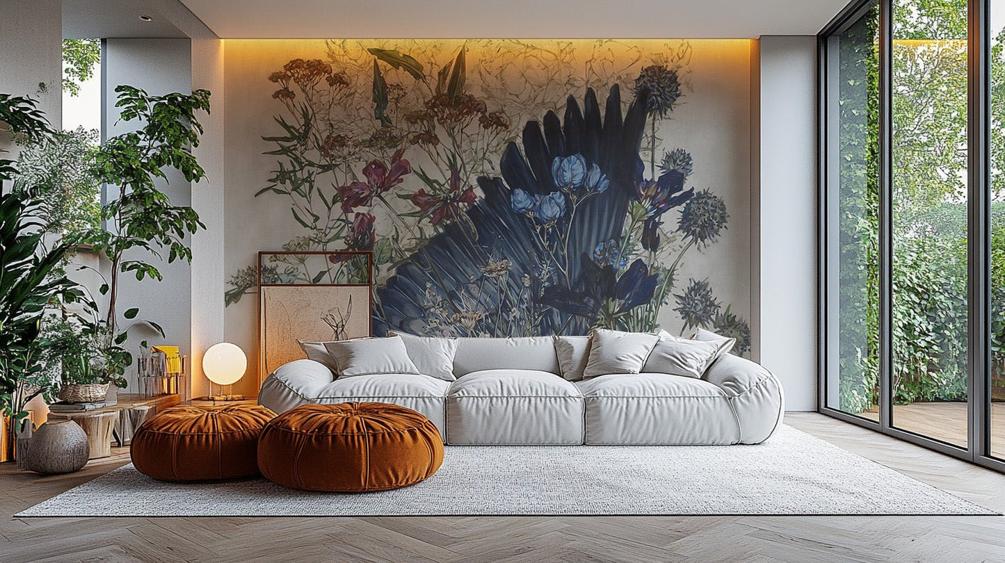 Watercolor Floral Harmony Wall Mural - Wallanza