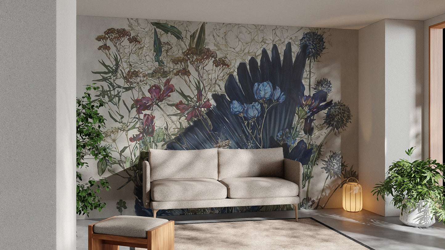 Watercolor Floral Harmony Wall Mural - Wallanza