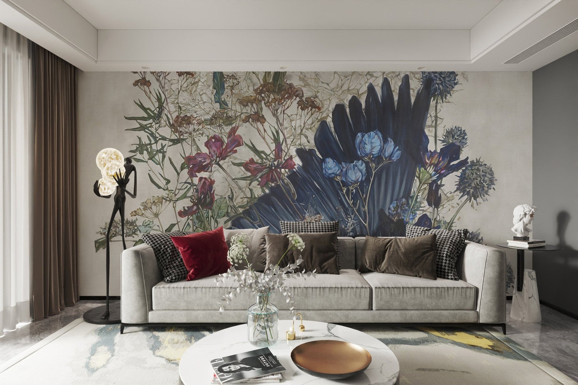 Watercolor Floral Harmony Wall Mural - Wallanza