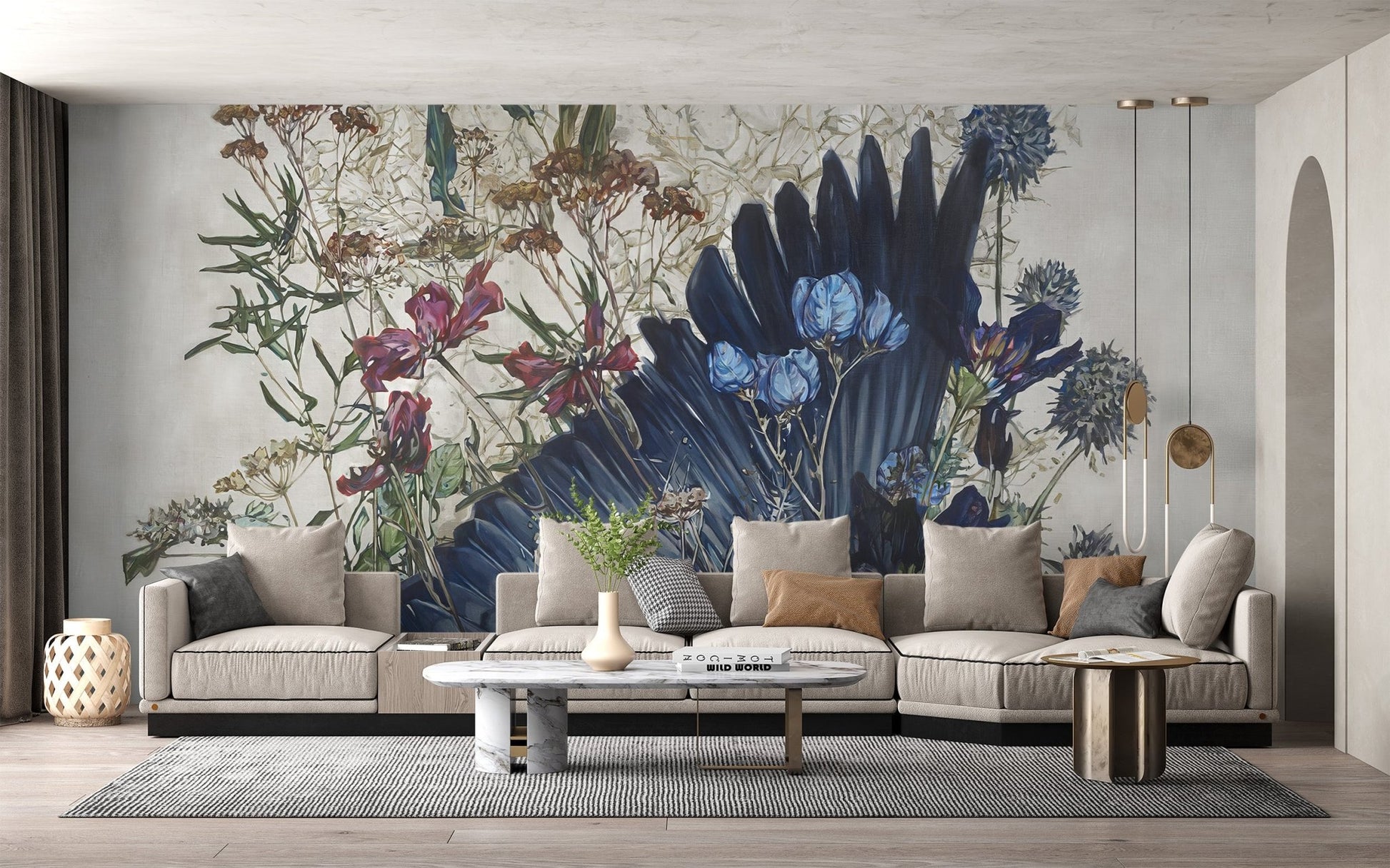 Watercolor Floral Harmony Wall Mural - Wallanza