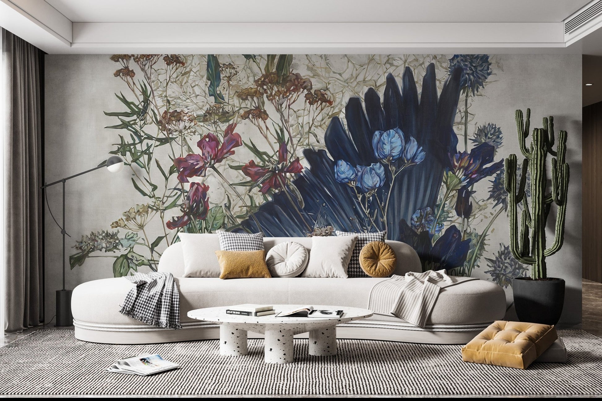 Watercolor Floral Harmony Wall Mural - Wallanza