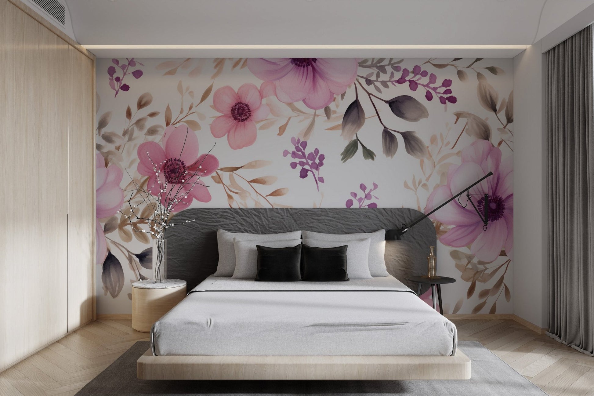 Watercolor Floral Pattern Wallpaper - Wallanza