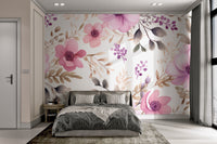 Watercolor Floral Pattern Wallpaper - Wallanza