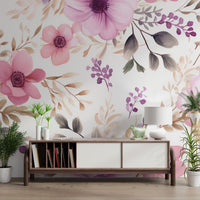 Watercolor Floral Pattern Wallpaper - Wallanza