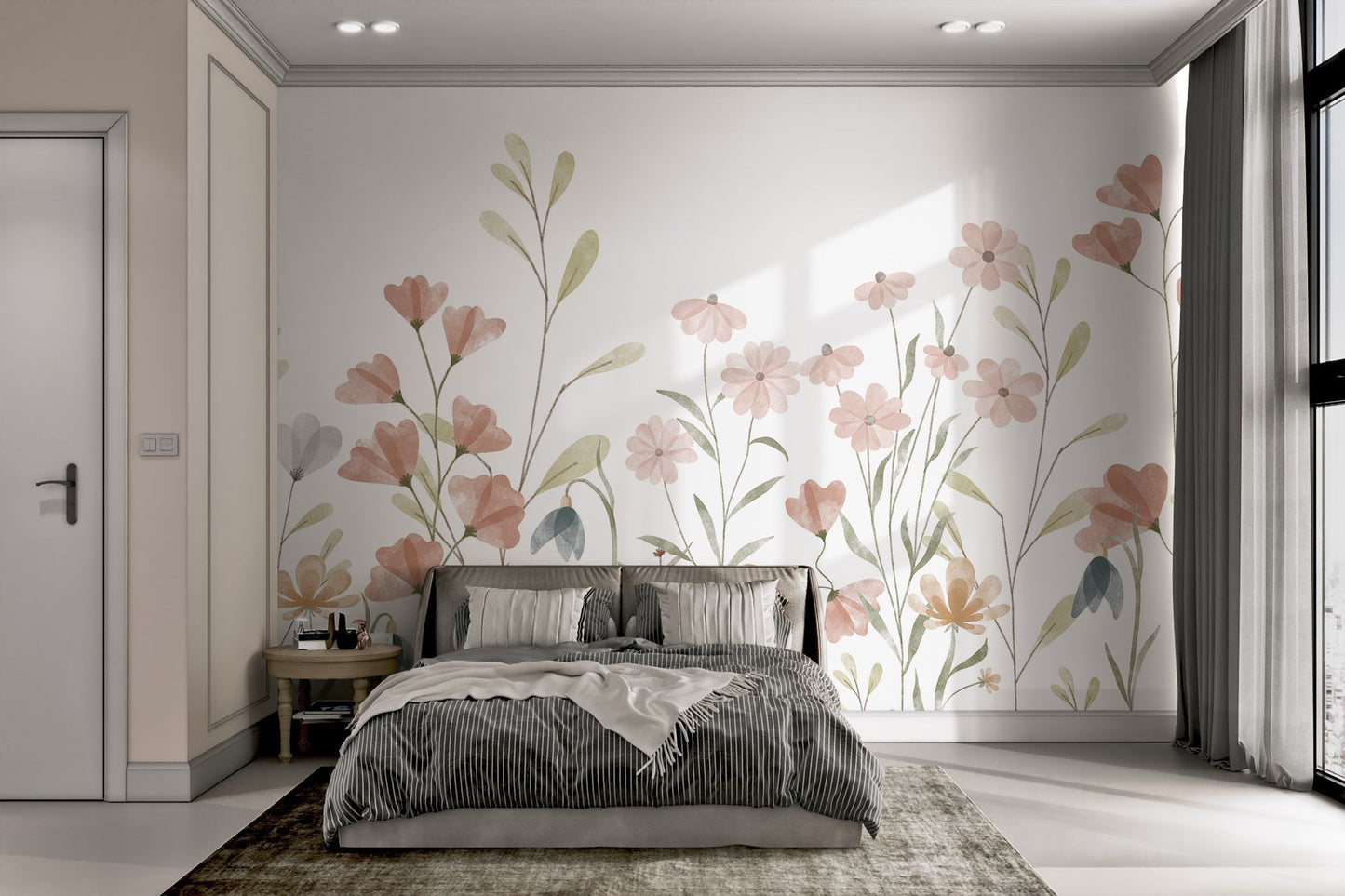 Watercolor Floral Wallpaper Mural - Wallanza