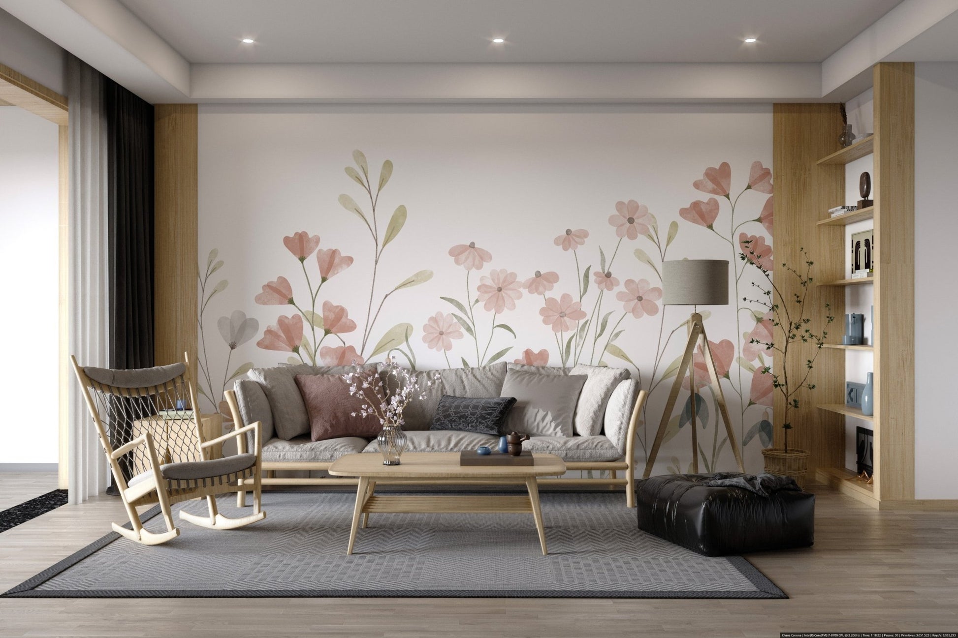 Watercolor Floral Wallpaper Mural - Wallanza