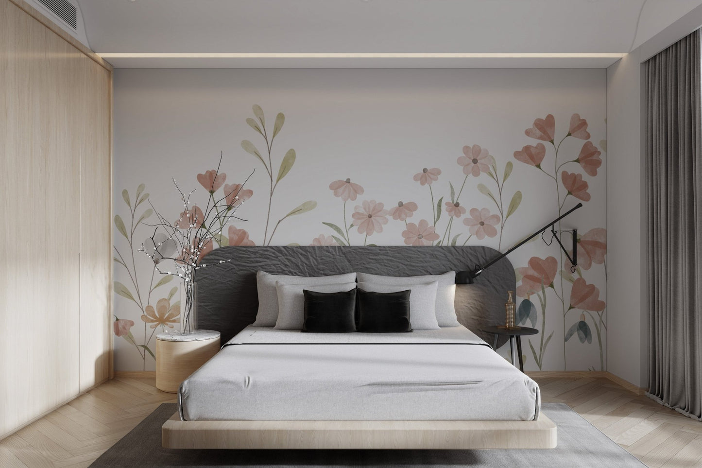 Watercolor Floral Wallpaper Mural - Wallanza