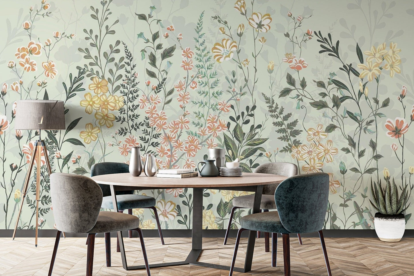 Watercolor Flower Meadow Wallpaper - Wallanza