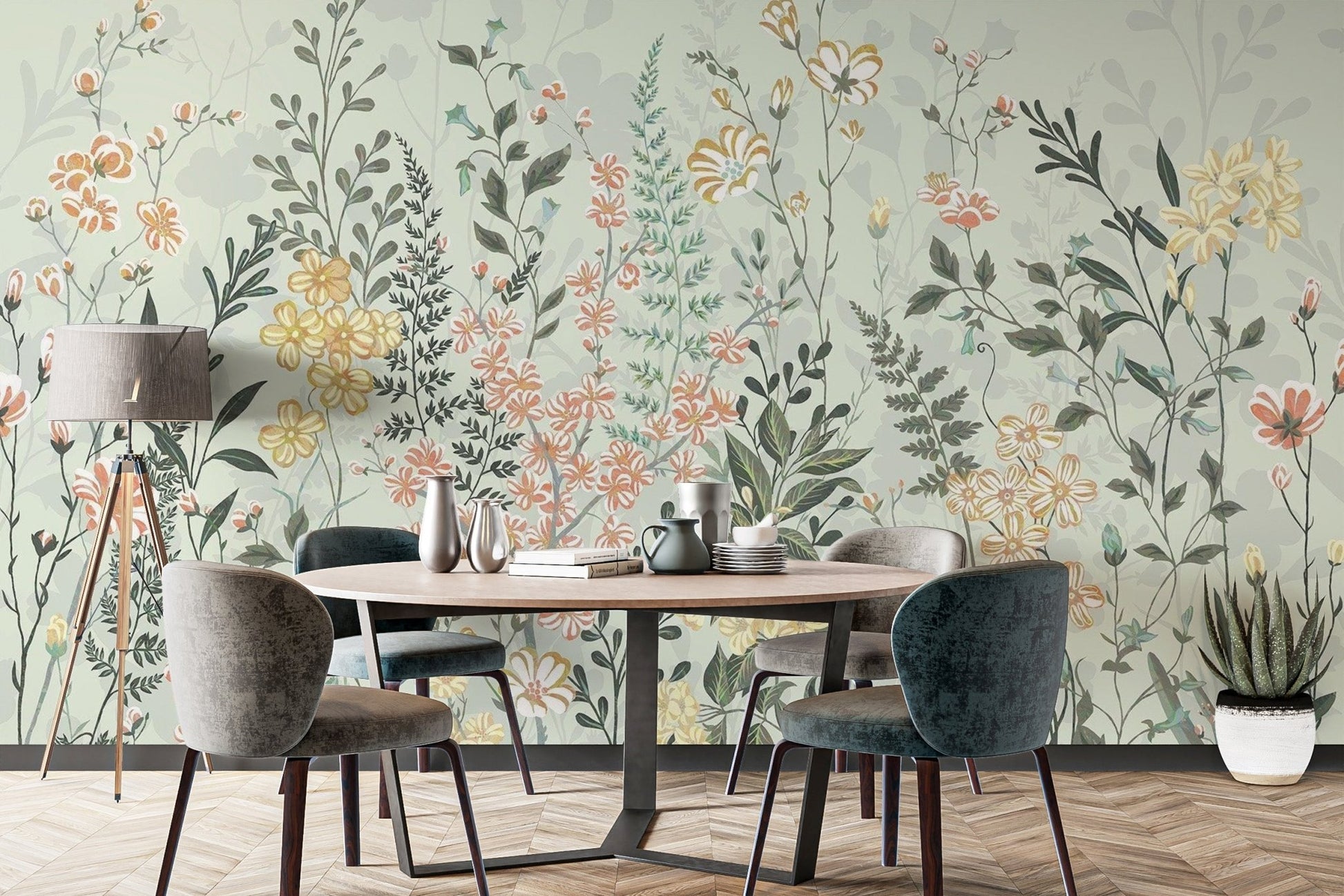 Watercolor Flower Meadow Wallpaper - Wallanza