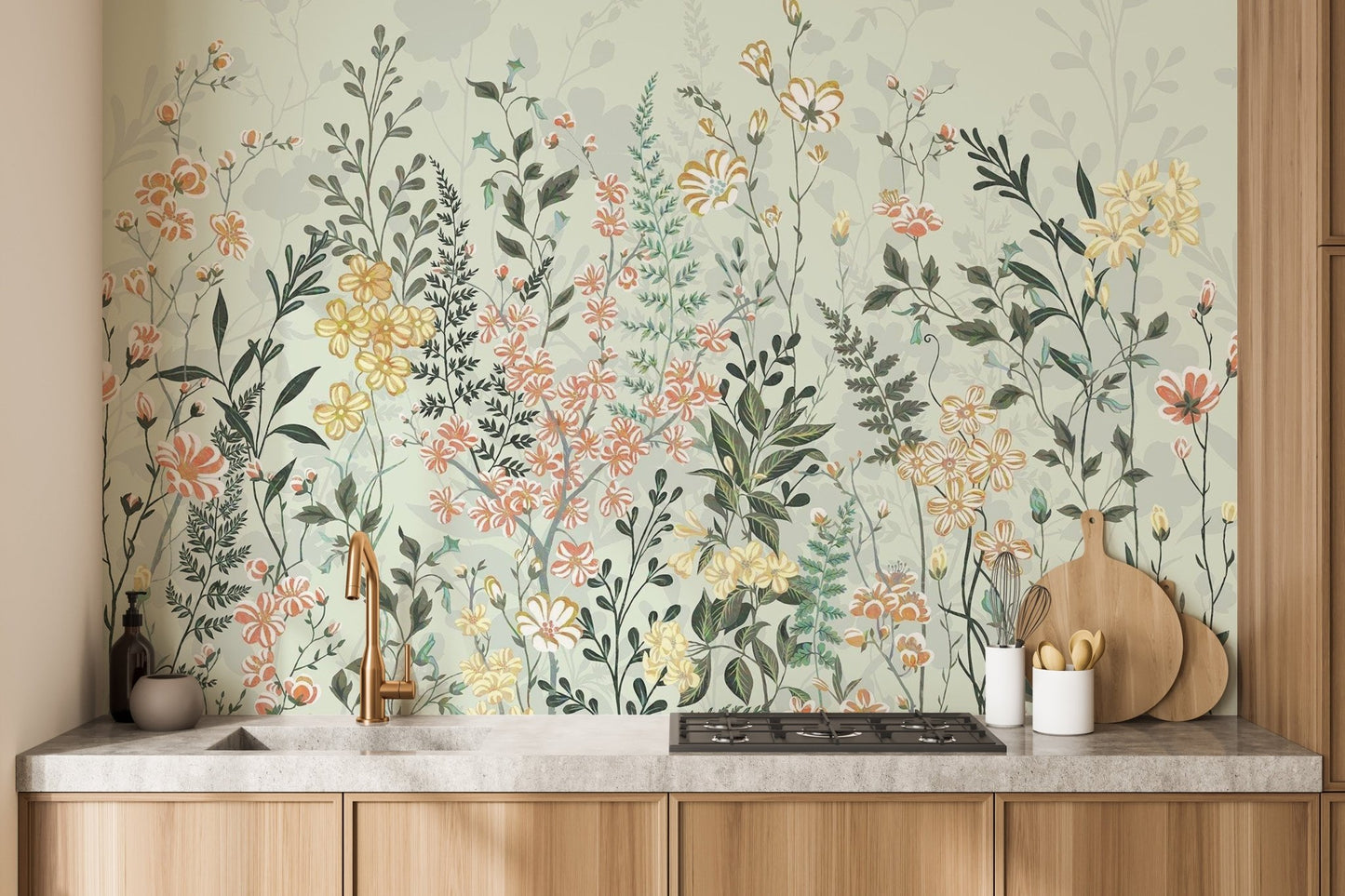 Watercolor Flower Meadow Wallpaper - Wallanza